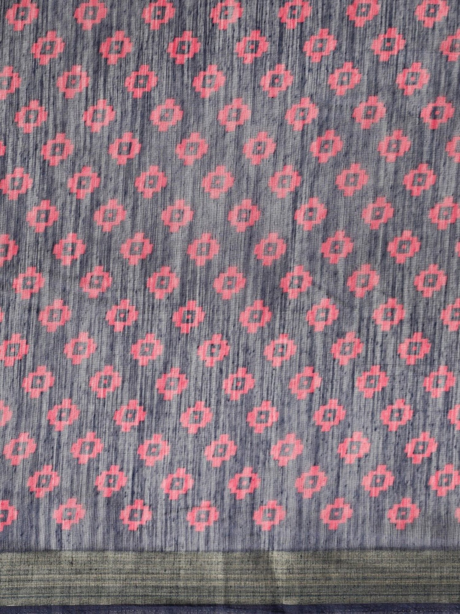 Vaamsi Pink Printed Saree With Unstitched Blouse