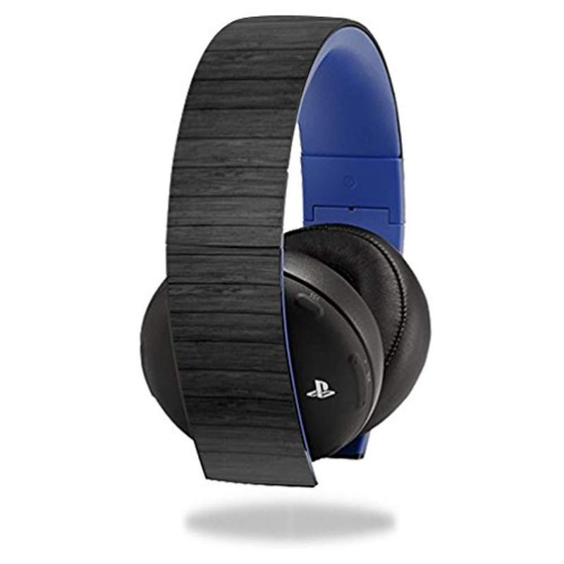mightyskins skin compatible with sony ps4 gold wireless headset headphones sticker skins black wood