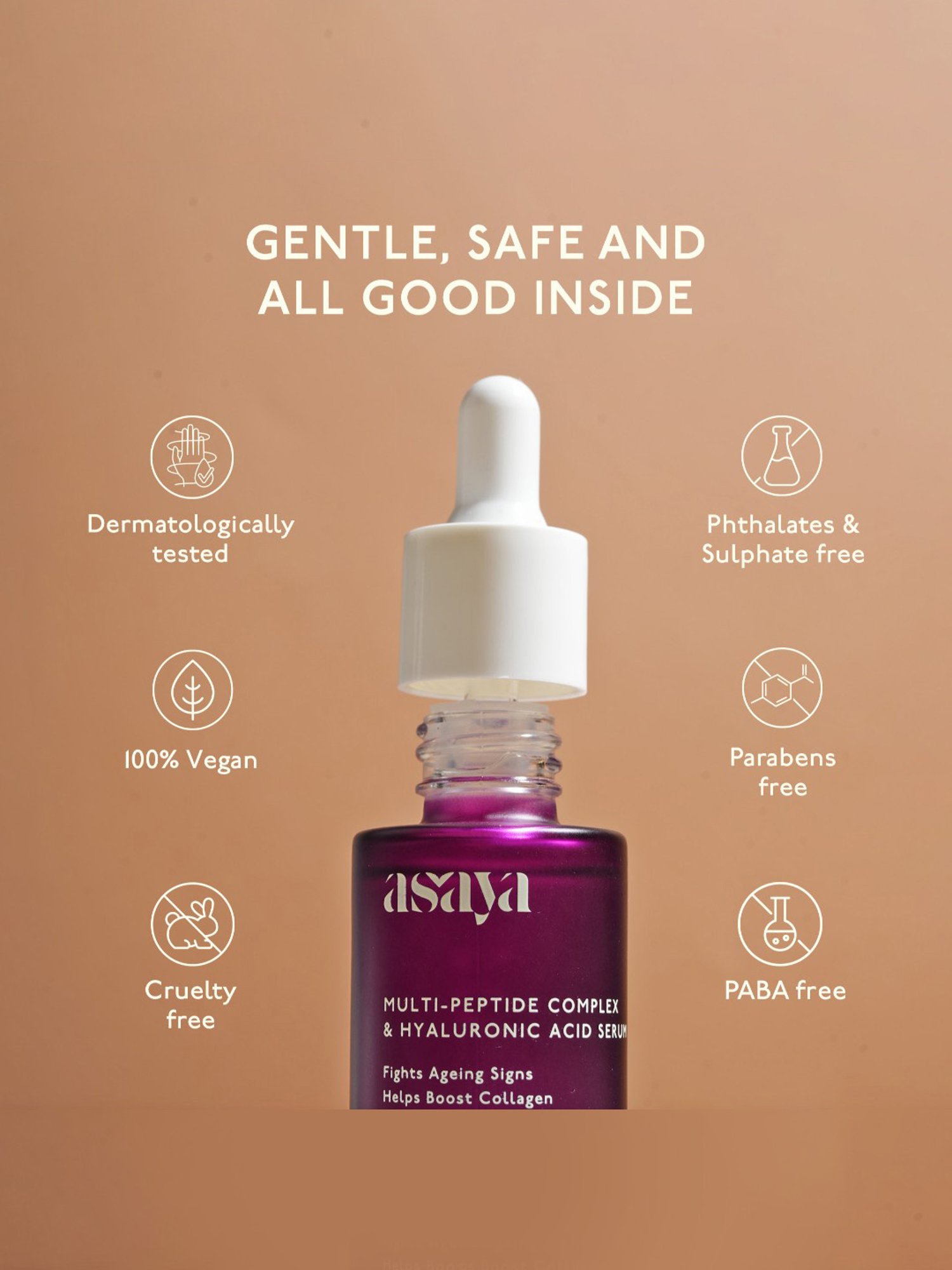 Asaya Multi Peptide Complex & Hyaluronic Acid Serum - 30 ml
