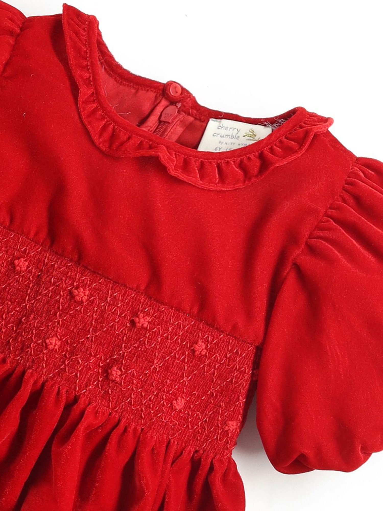 Cherry Crumble By Nitt Hyman Kids Red Embroidered Dress