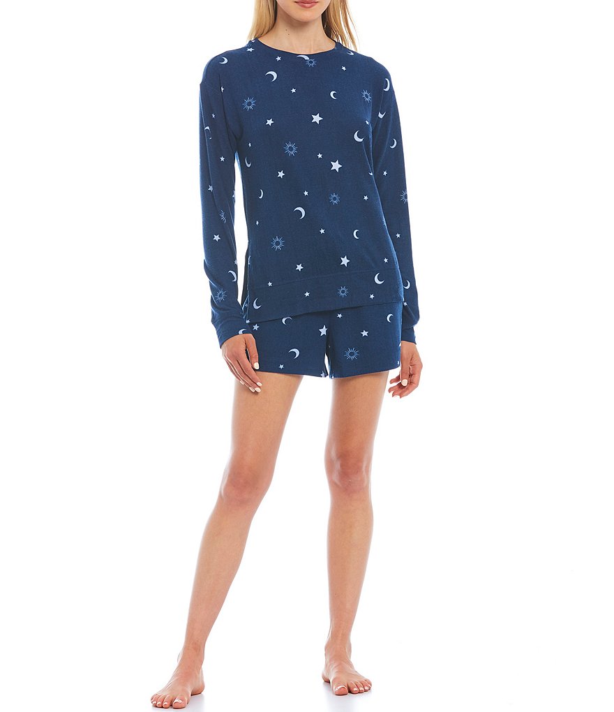 Jasmine & Ginger Cesetial Print Brushed Knit Coordinating Sleep Shorts