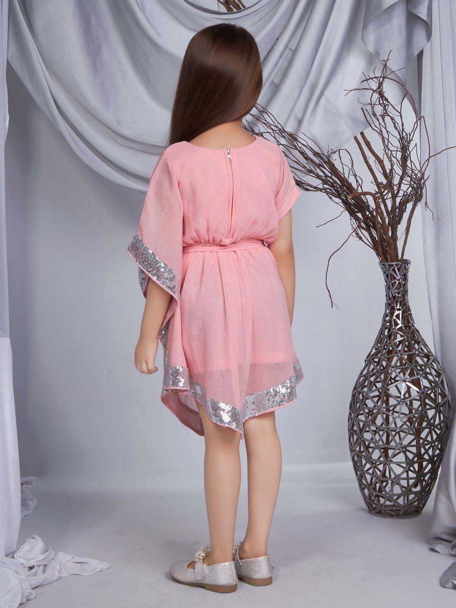 Peppermint Girls Peach Embellished Dress