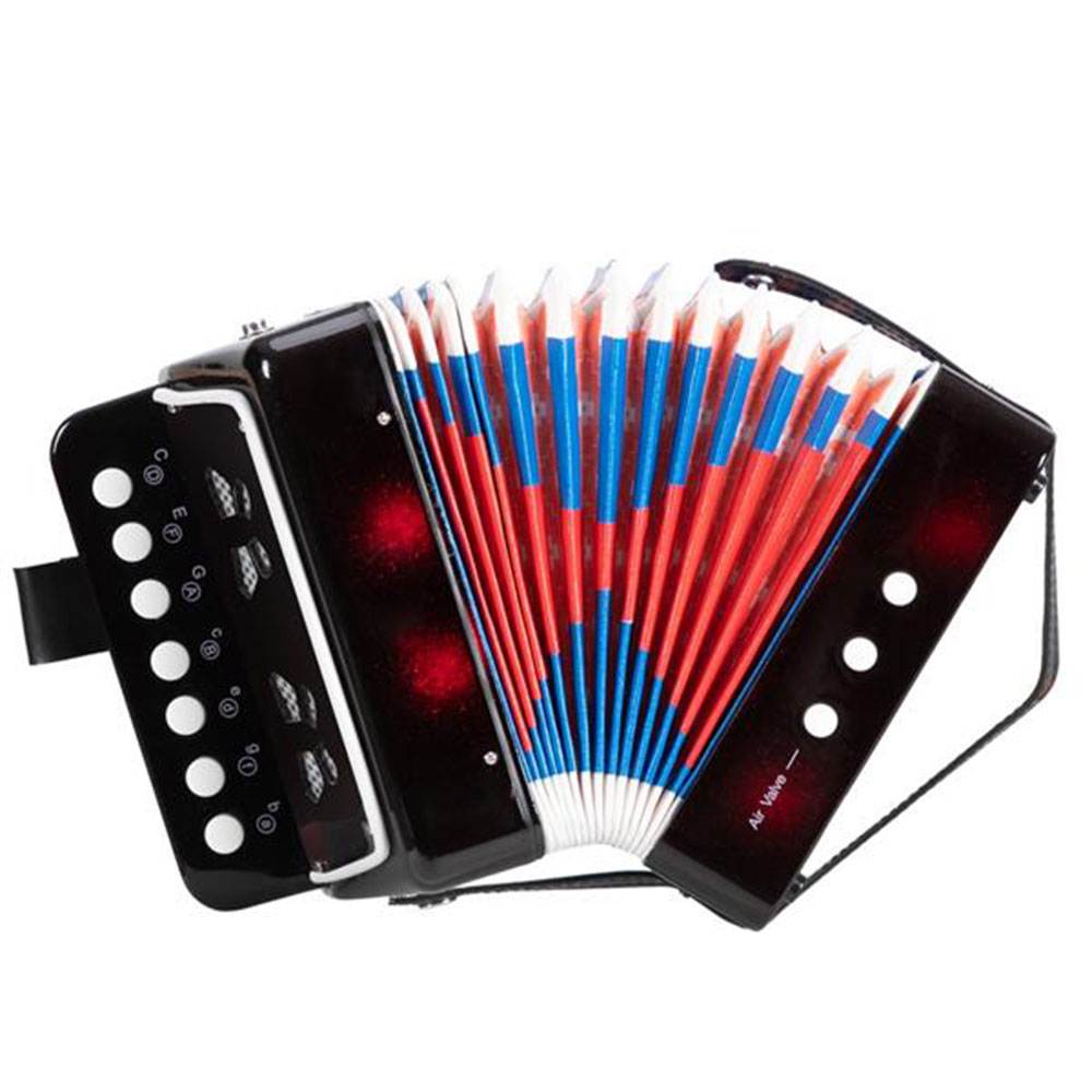 7-Key 2 Bass Kids Accordion Children's Mini Musical Instrument Easy to Learn Music Black