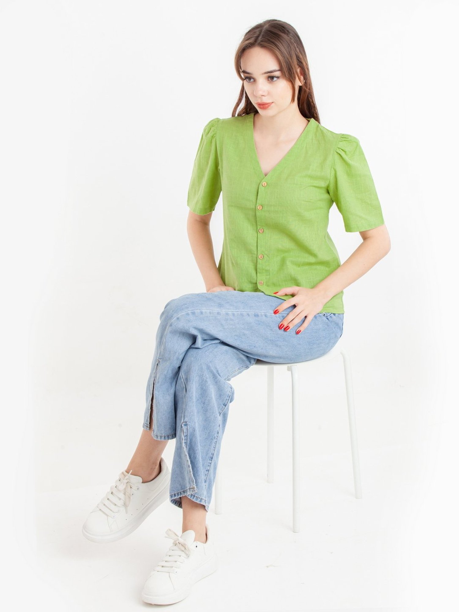 Zink London Green Cotton Top