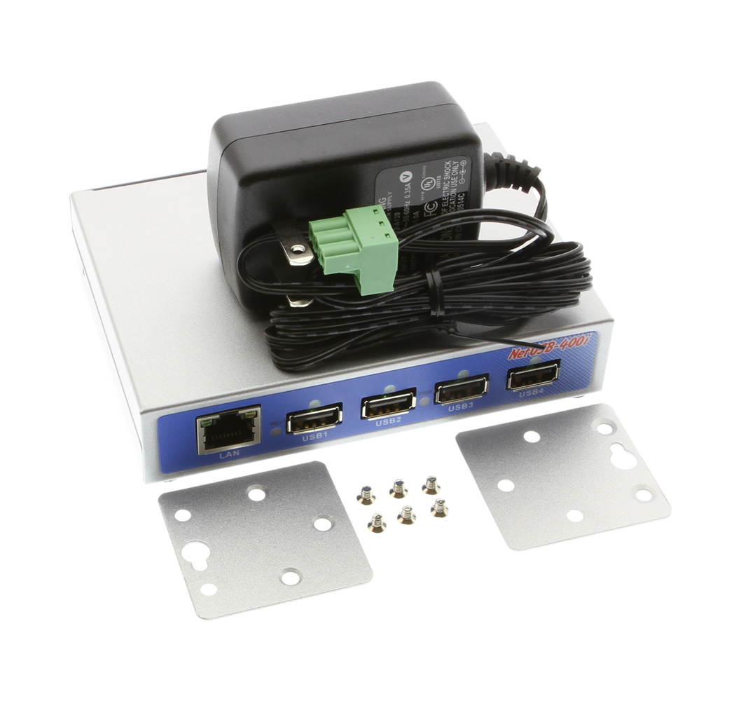 CoolGear&reg; Industrial USB 2.0 Over IP Network 4-Port Hub, Share any USB Device Over TCP/IP Network