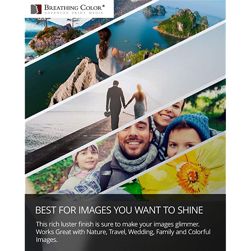 Luster Photo Printer Paper 10 mil 255 gsm Luster Finish Premium Photo Paper Roll on 3in Core 50 inches x 100 feet Works with Most Inkjet Printers Including Professional Makes and Models