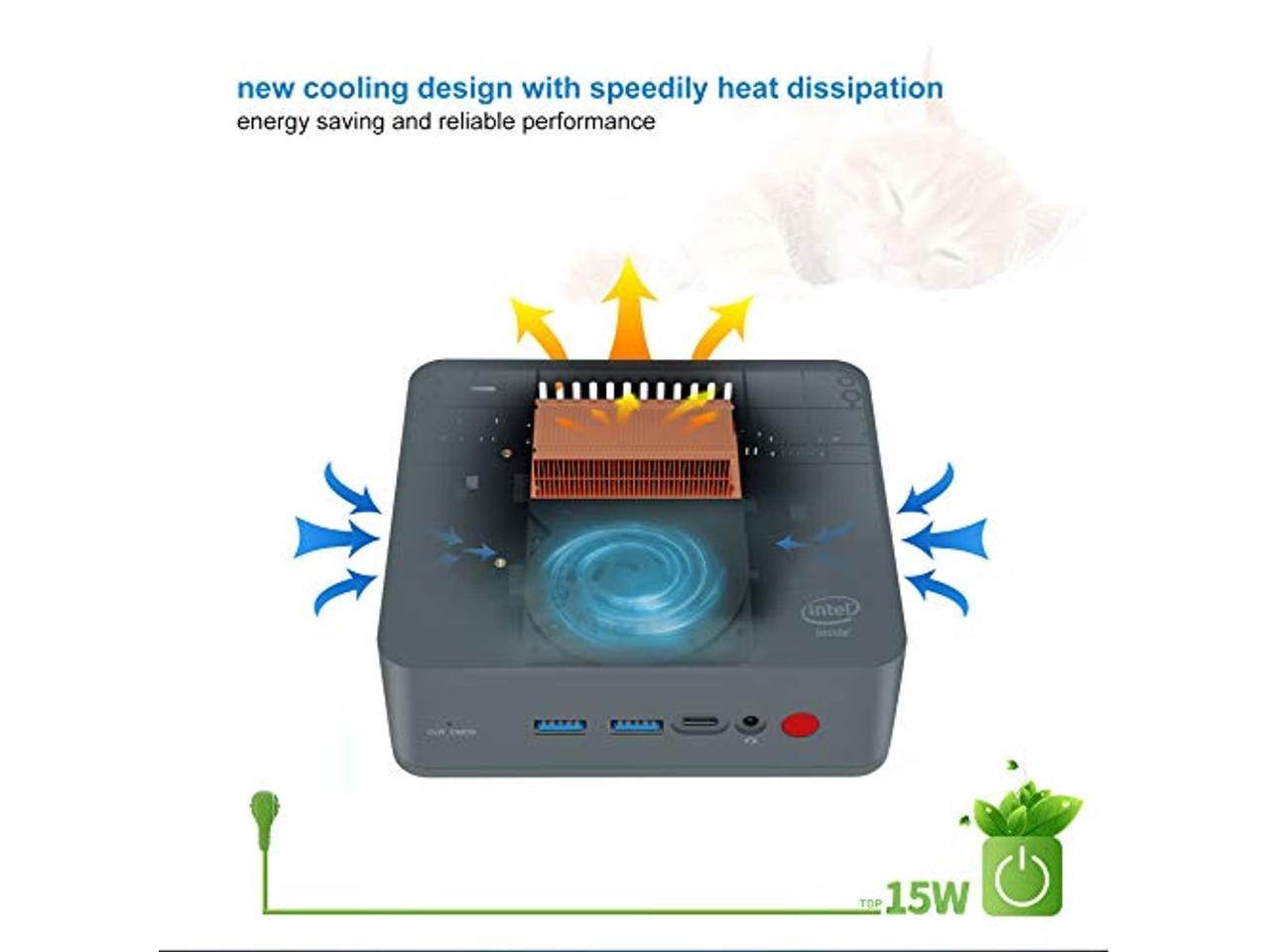 Intel 4 Threads Core i3-5005U 2.0Ghz Beelink Mini PC with 8GB RAM 256GB SSD Windows 10 Pro 64-Bits, U55 Mini Computer Support HD Dual HDMI, Bluetooth 4.0, Dual WiFi, Gigabit Ethernet,USB3.0
