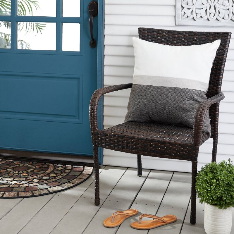 Sunbrella Outdoor Throw Pillow Natural/Gray