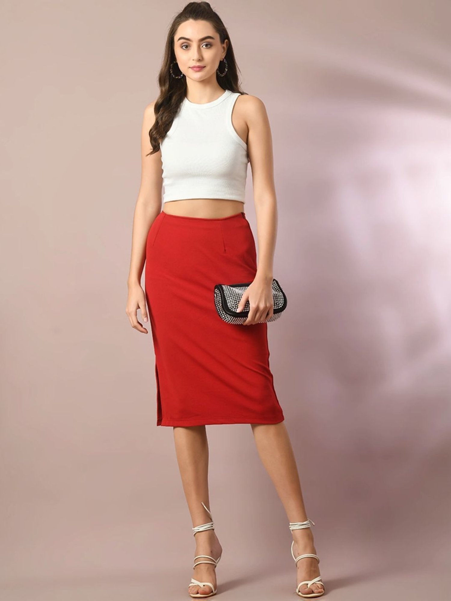 Myshka Red Bodycon Skirt