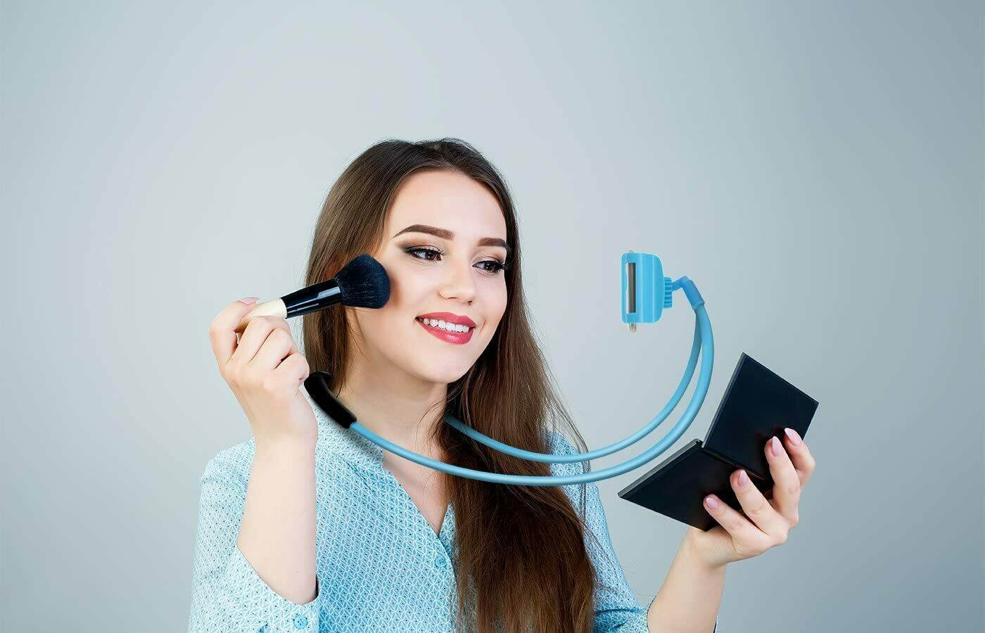 Aduro Lounger Cell Phone Mount Holder for Neck, Universal Smartphone Lazy Stand