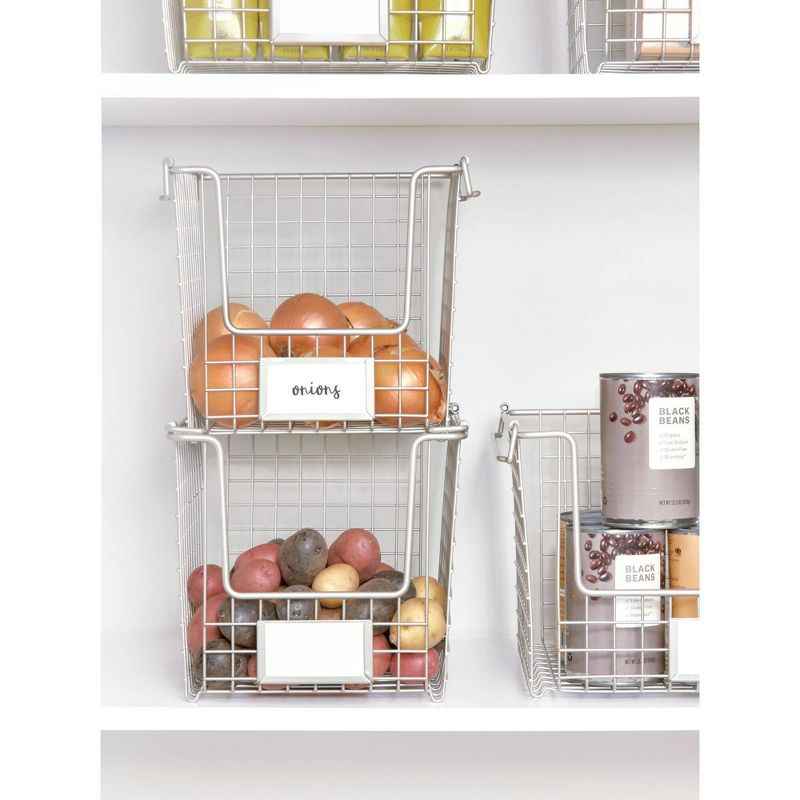 iDESIGN 8"x10"x7.75 Classico Stackable Basket Silver