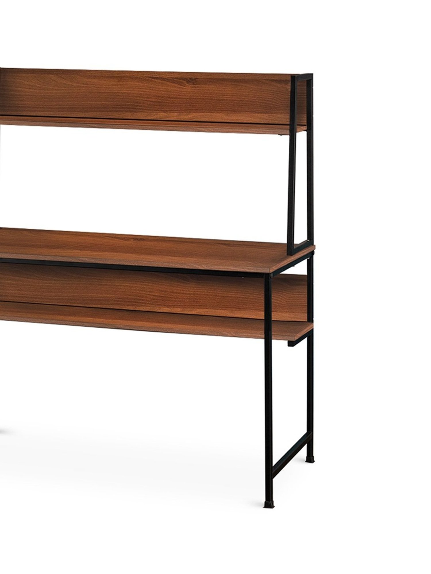 Delite Kom Ether Acacia Dark Black Metal Free Standing Study Table