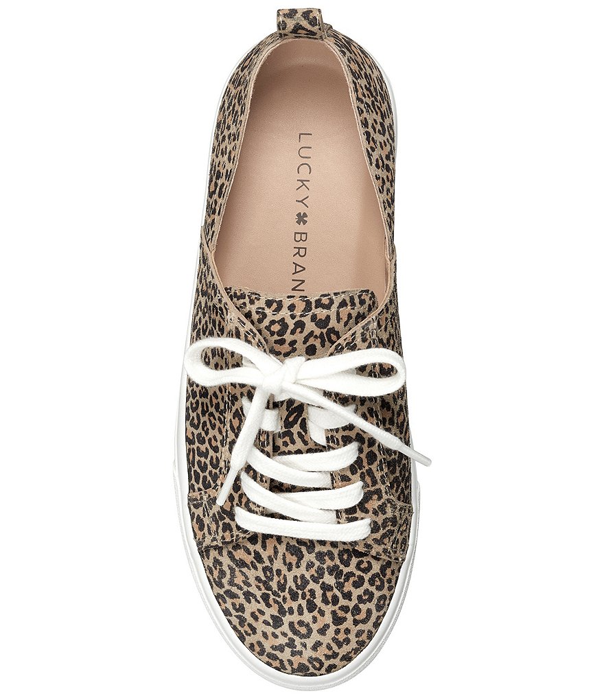Lucky Brand Dansbey Leopard Printed Suede Sneakers