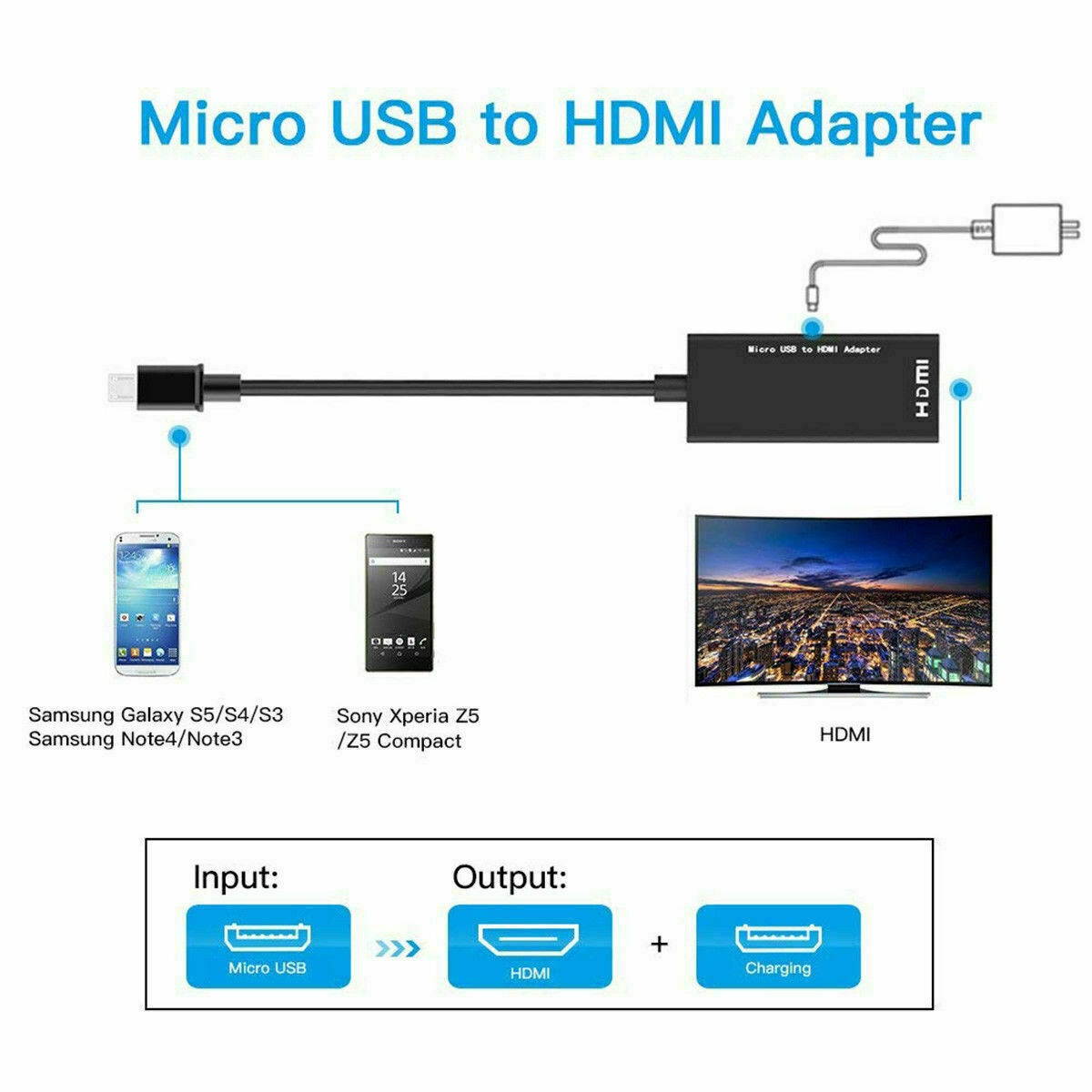 MHL Micro USB to HDMI Adapter Converter Cable for Android Phone Smartphone HD TV
