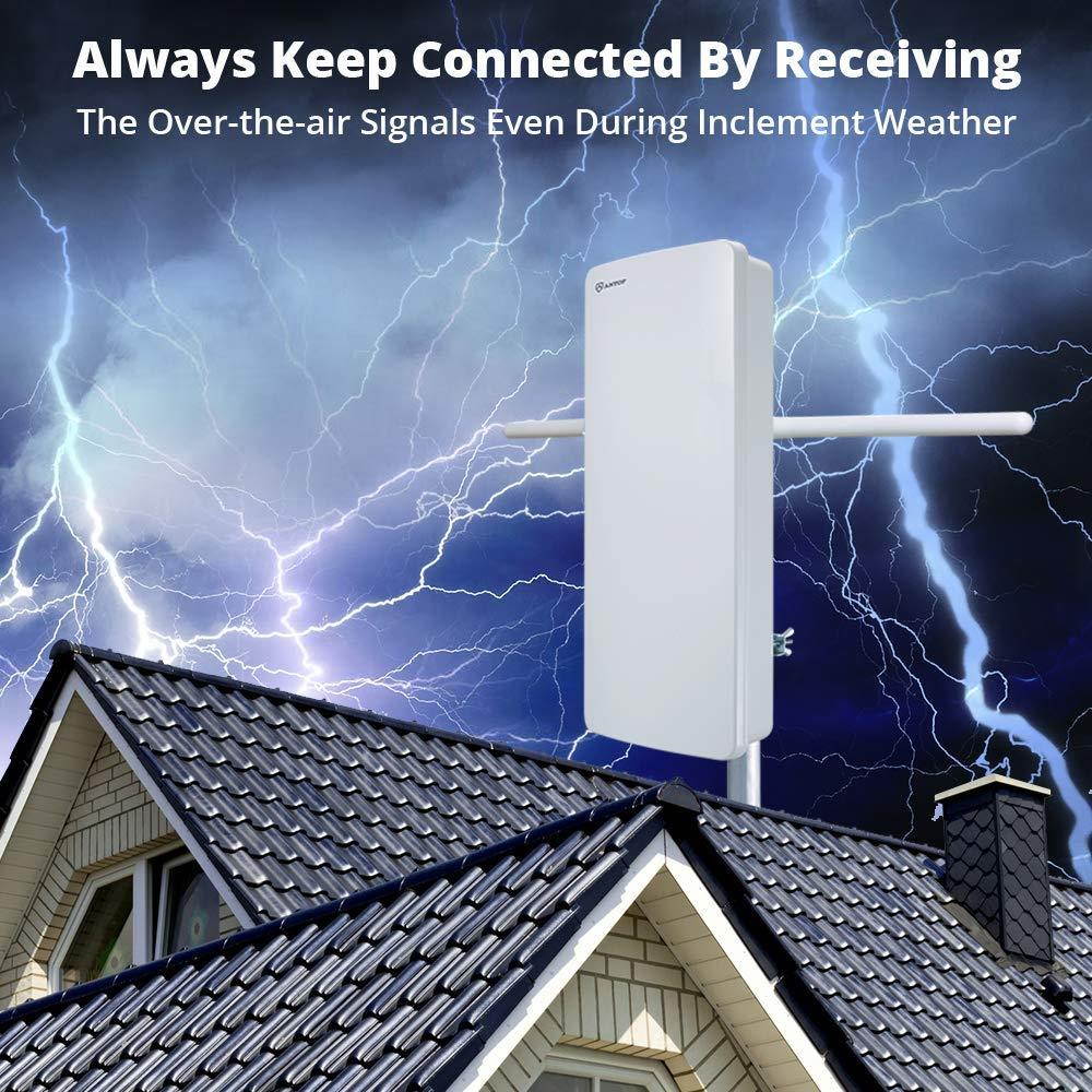 Antop at-800SBS HDTV&Fm Amplified Antenna with Noise-Free 4G LTE Filter & Smart Boost System for Dual Connectivity, Support TV and A Second Device(Tv, FM or OTA-Ready Streaming Device or Projector)