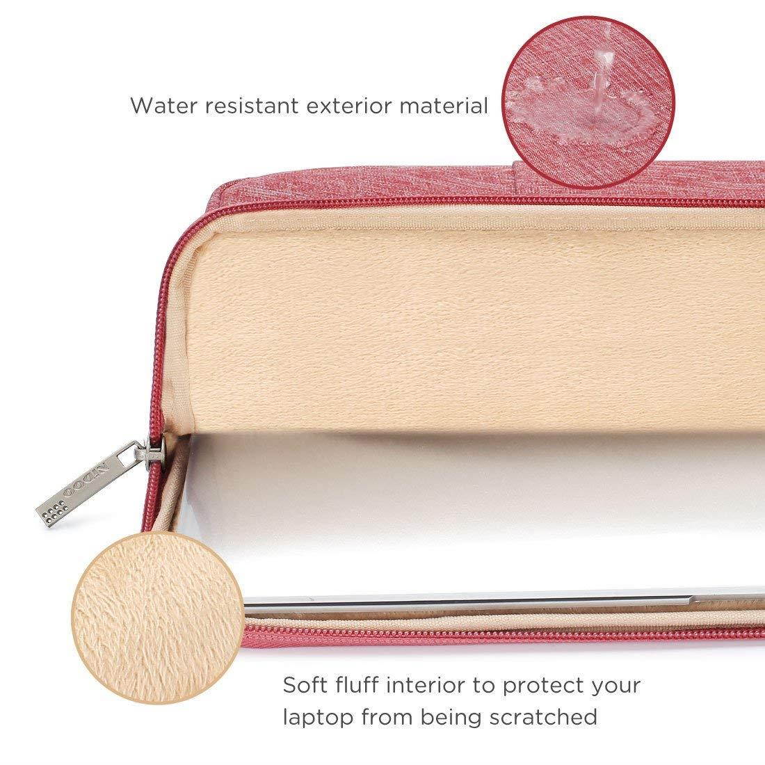 NIDOO 10 Inch Laptop Sleeve Case Water Resistant Protective Portable Bag for 2017 New 9.7" iPad / iPad Pro / 10.5" iPad Pro / 10.1" Lenovo YOGA BOOK / 10.1" Notebooks, Red