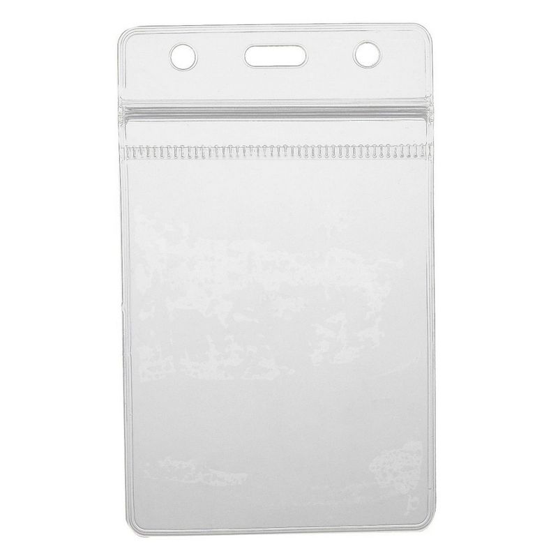 100-Pack Id Badge Holder, Plastic, Waterproof, Resealable, Clear, 4.3x2.7 Inches