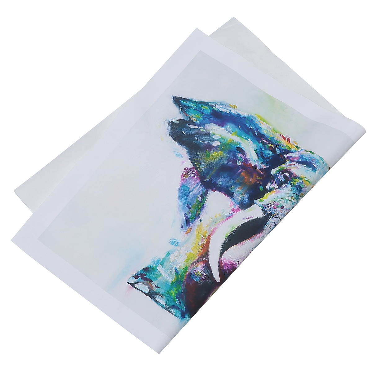 Oil Painting Picture Animals Canvas Colorful Cartoon Dog Paint Frameless Wall Painting for Home Living Room Bedroom Kitchen Office Decoration (50x70cm )