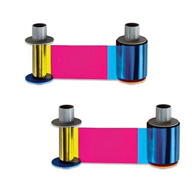 fargo 84052 ymckk color ribbon for hdp5000 printers  2 pack