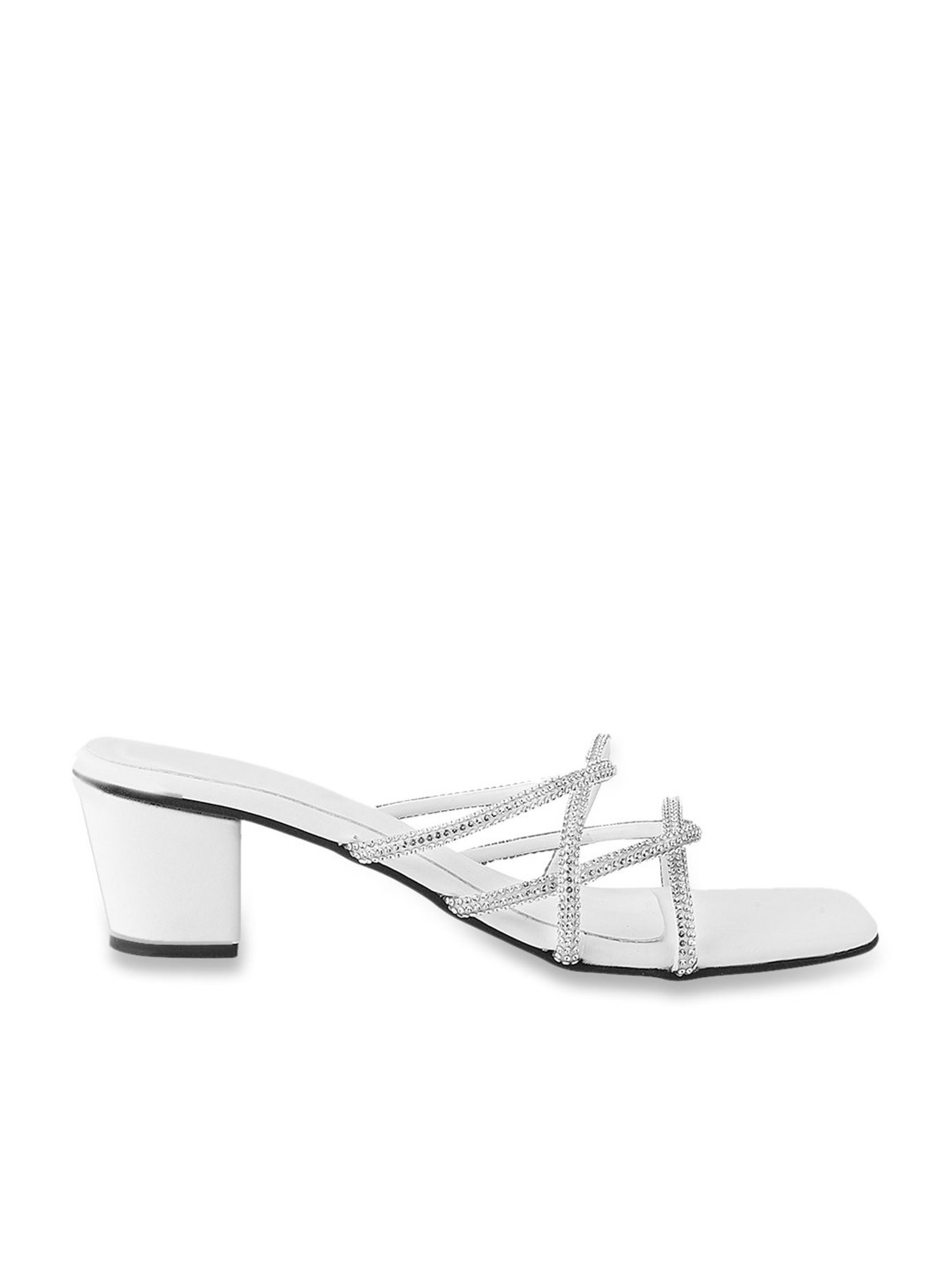 The White Pole Women's White Casual Sandals