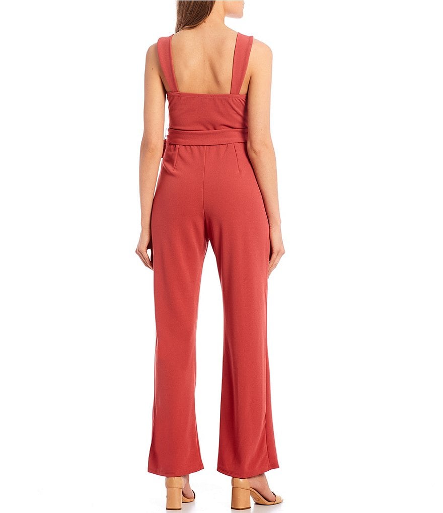 Coco + Jaimeson Strapless Elastic-Waist Laser-Cut Embroidered Knit Jumpsuit