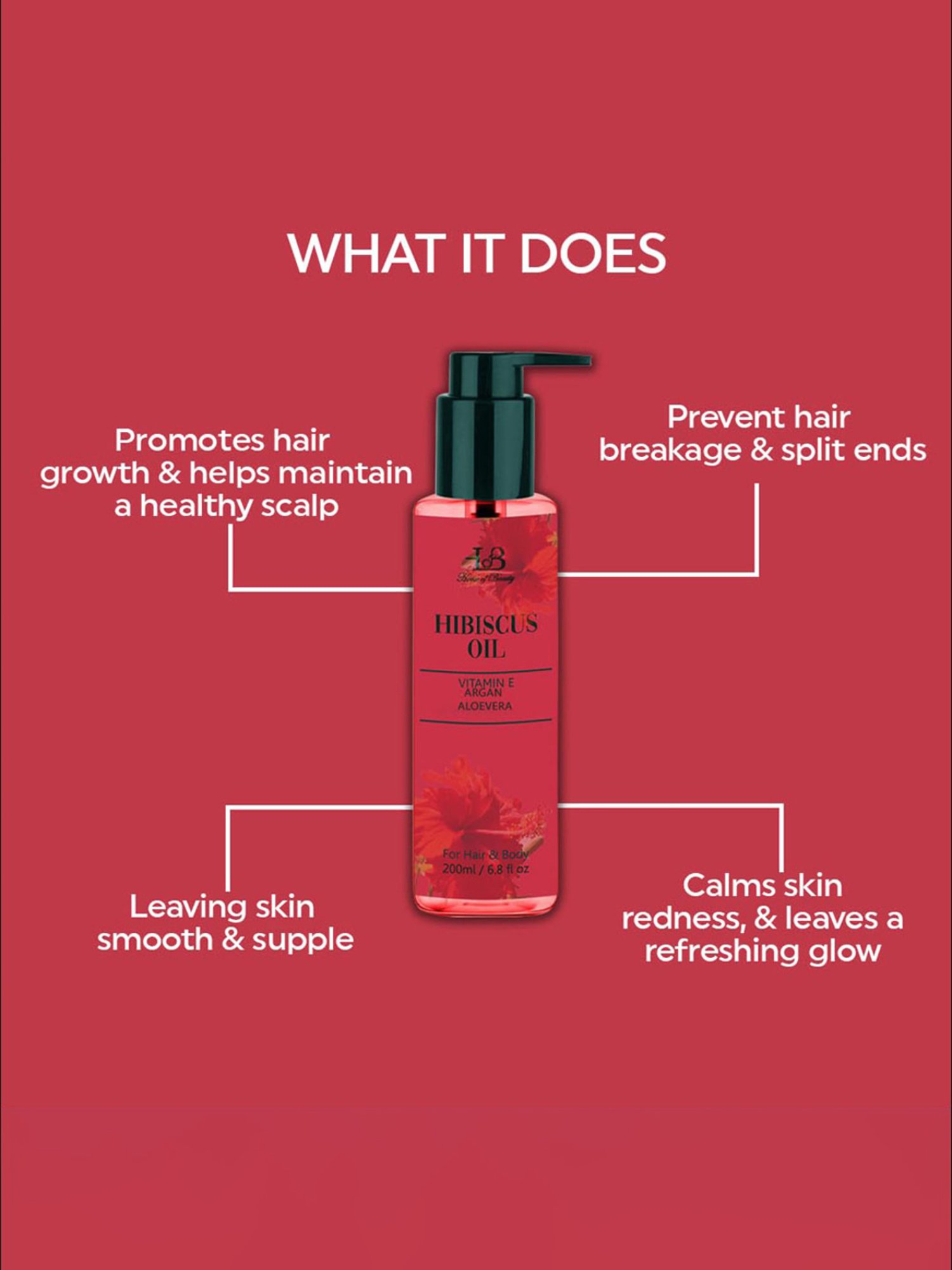 House of Beauty Hibiscus Oil for Hair & Body - 200 ml