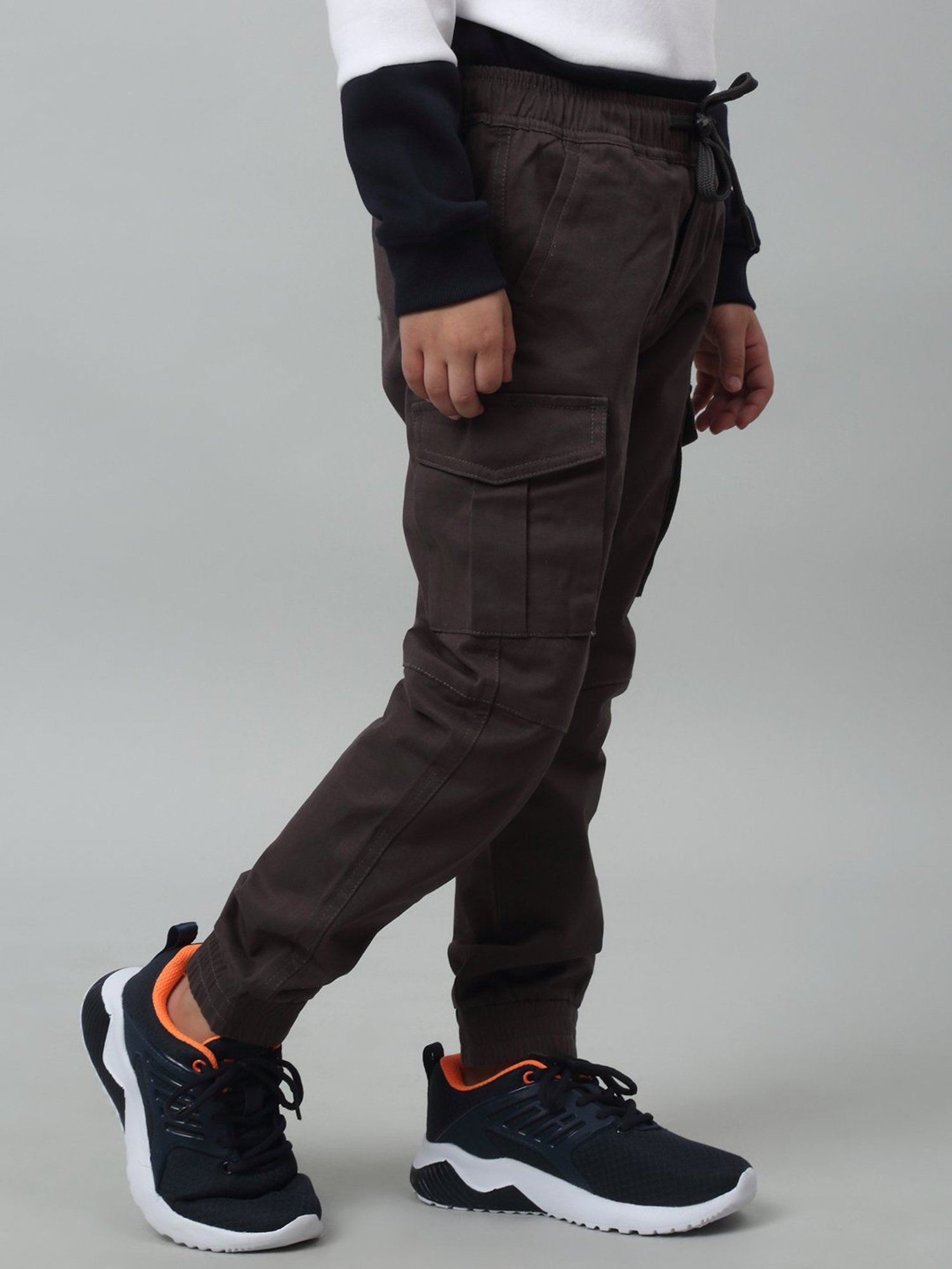 Cantabil Boys Dark Grey Solid Joggers
