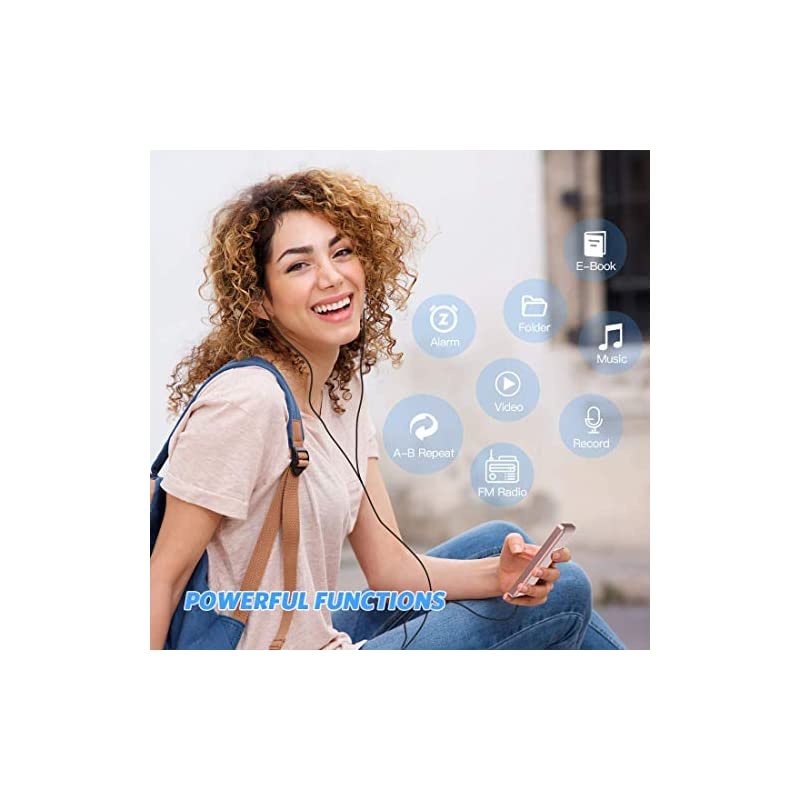 8GB MP3 Player  A02 70 Hours PlaybackMusic Player with FM RadioVoice Recorder for Sport Expandable Up to 128GB Rose Gold