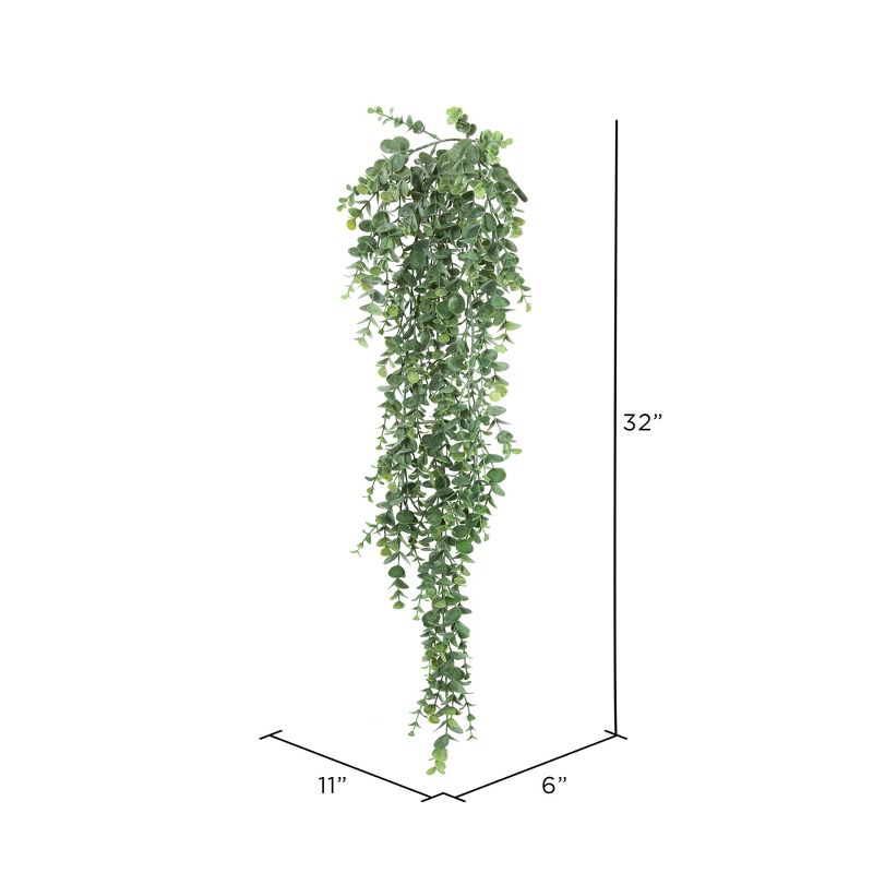 Vickerman 32" Artificial Green Hanging Mini Leaf Eucalyptus Bush, Pack of 2