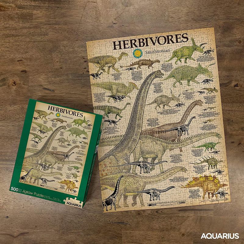 NMR Distribution Smithsonian Herbivore Dinosaurs 500 Piece Jigsaw Puzzle