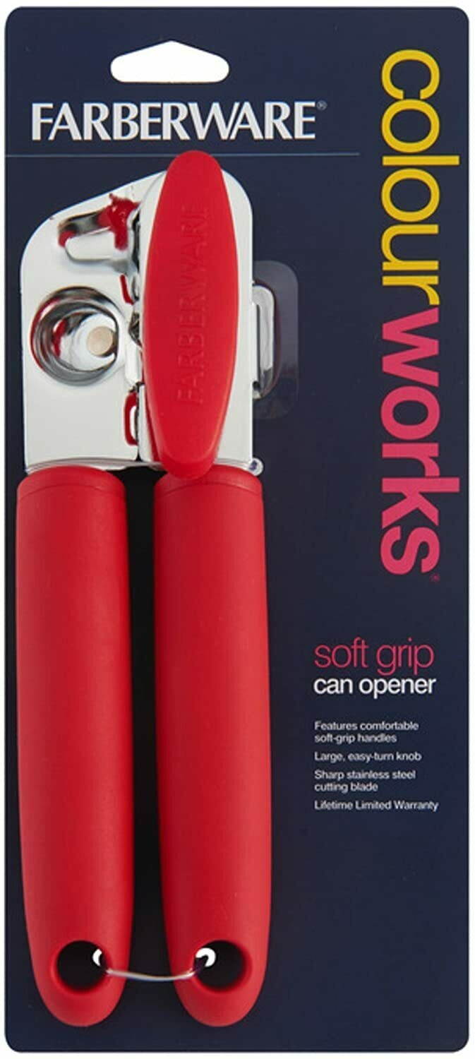 Farberware Colourworks Soft Grip Can Opener, Red