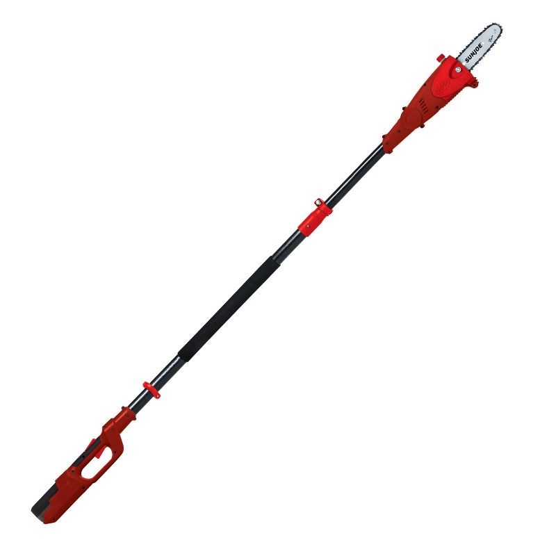 Sun Joe iON8PS2-LT-RED 8'' 40-Volt iONMAX Cordless Telescoping Multi-Angle Pole Chain Saw Kit