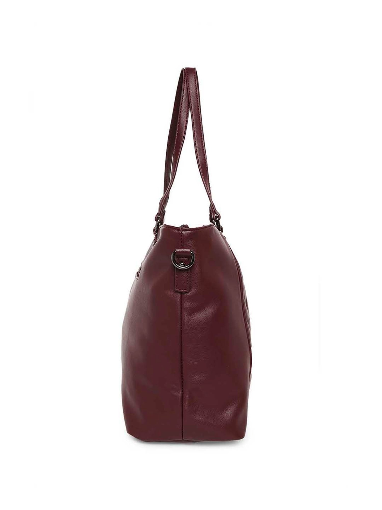 Marina Galanti Maroon Quilted Medium Tote Handbag