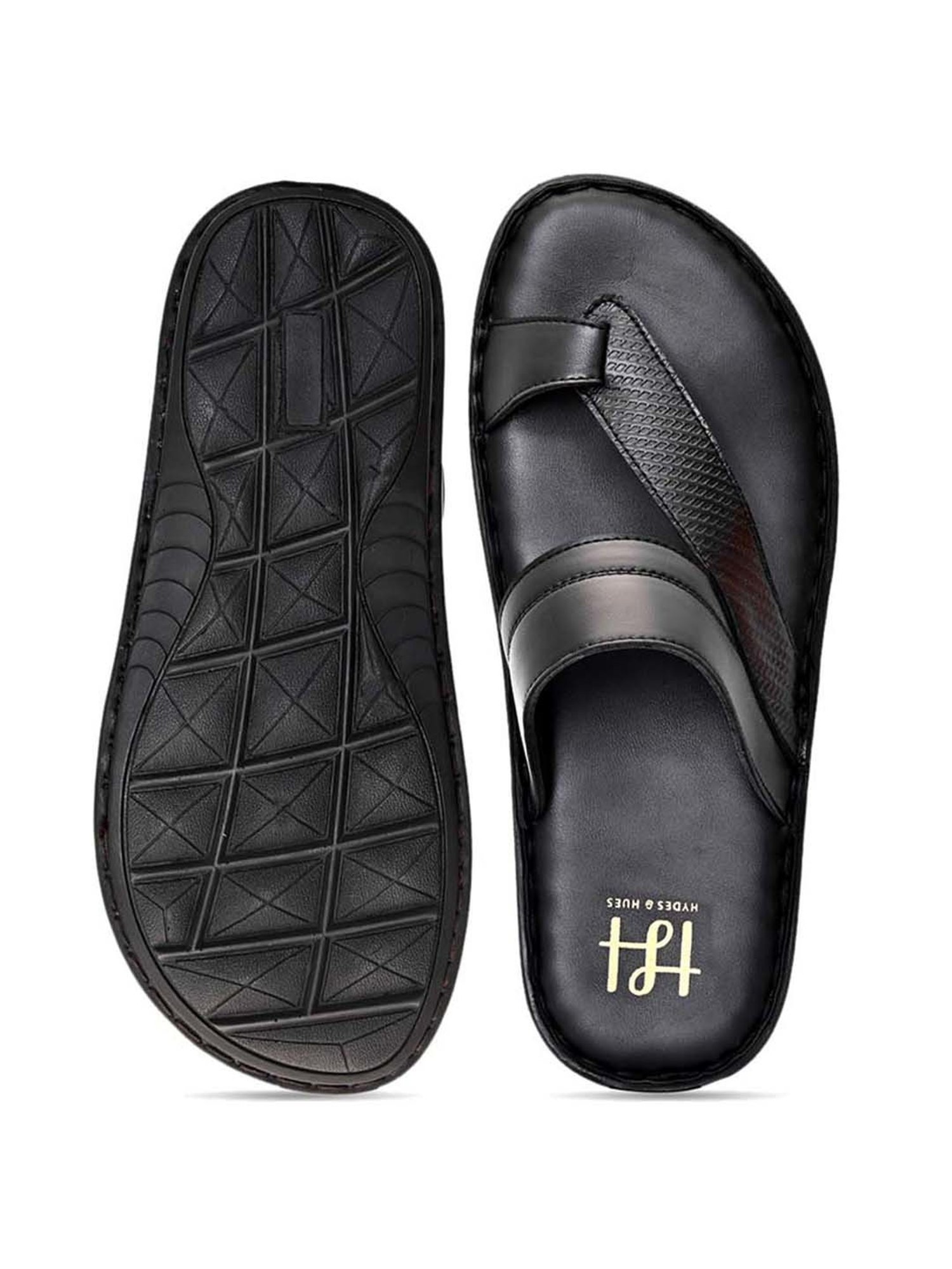 Hydes N Hues Men's Black Toe Ring Sandals