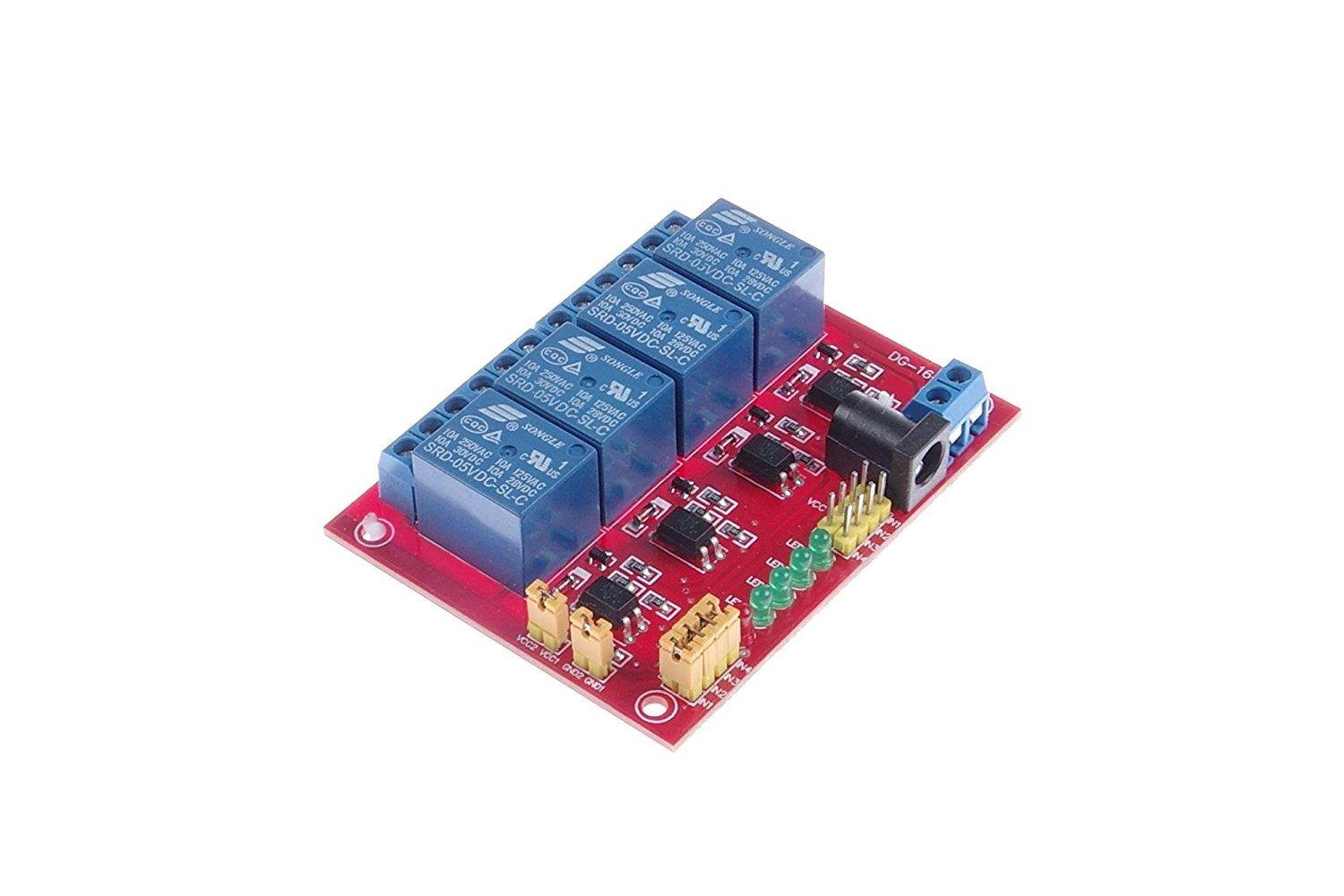 KNACRO DC 5V 4-Channel Relay Module Optocoupler Isolation High-Low Level Trigger Optional for SCM Expansion Board TTL PLC Control