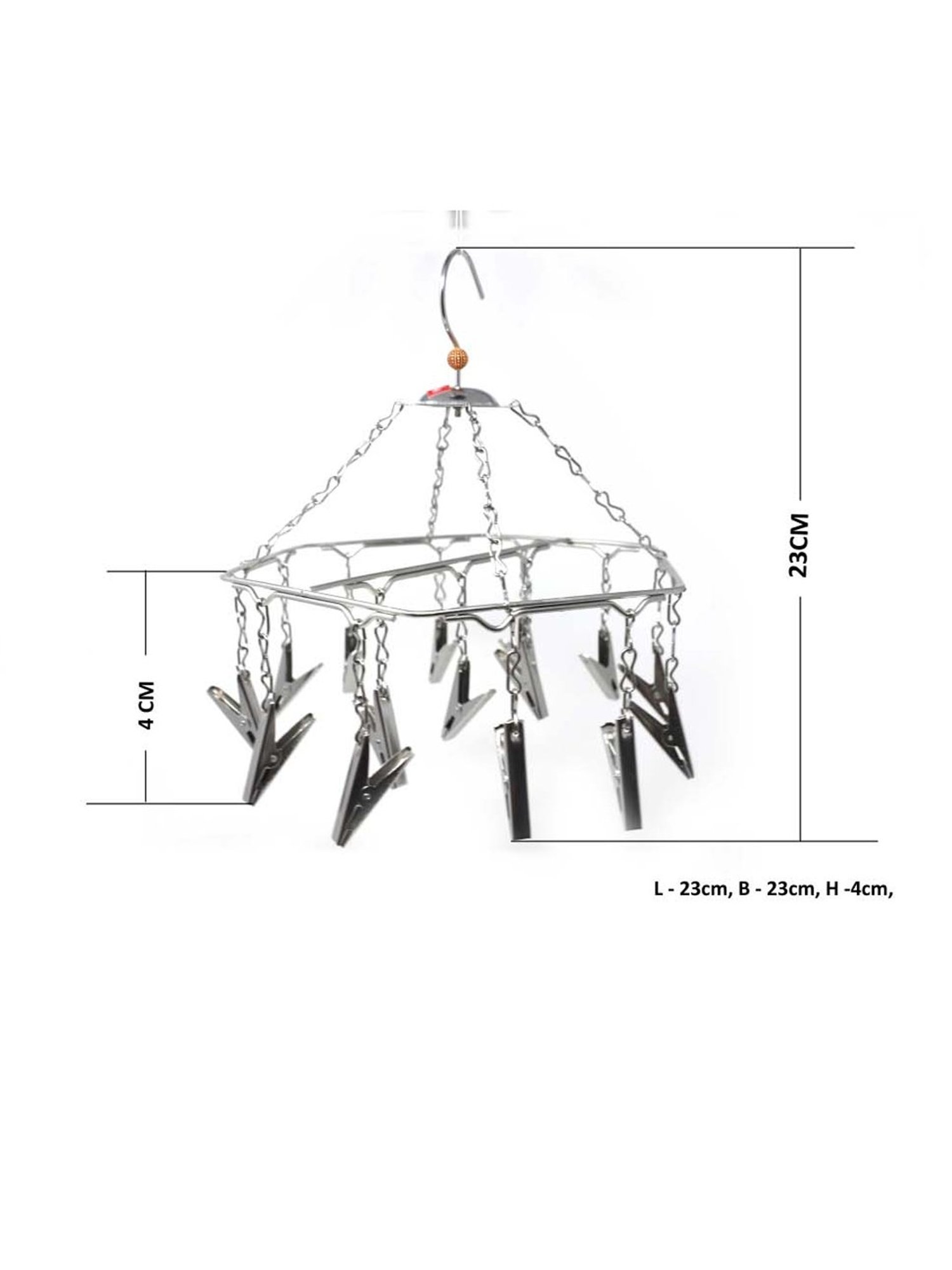 HAZEL Silver Stainless Steel Cloth Hanging Clip - Set of 15