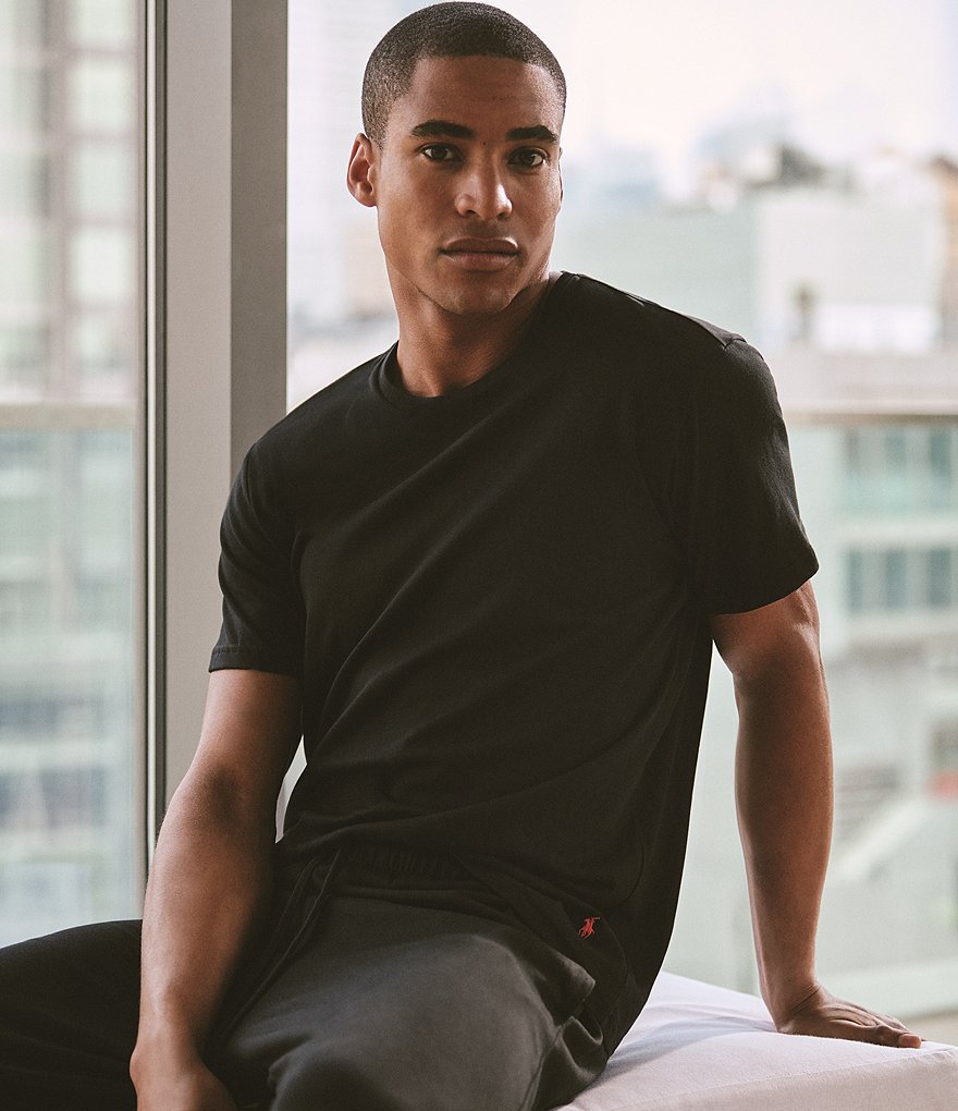 Cremieux Big & Tall Short Sleeve Solid Cotton Blend Knit Lounge T-Shirt