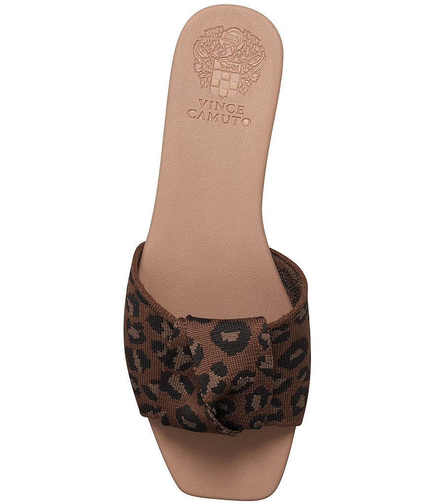 Vince Camuto Skylinna Washable Leopard Print Knotted Flat Sandals