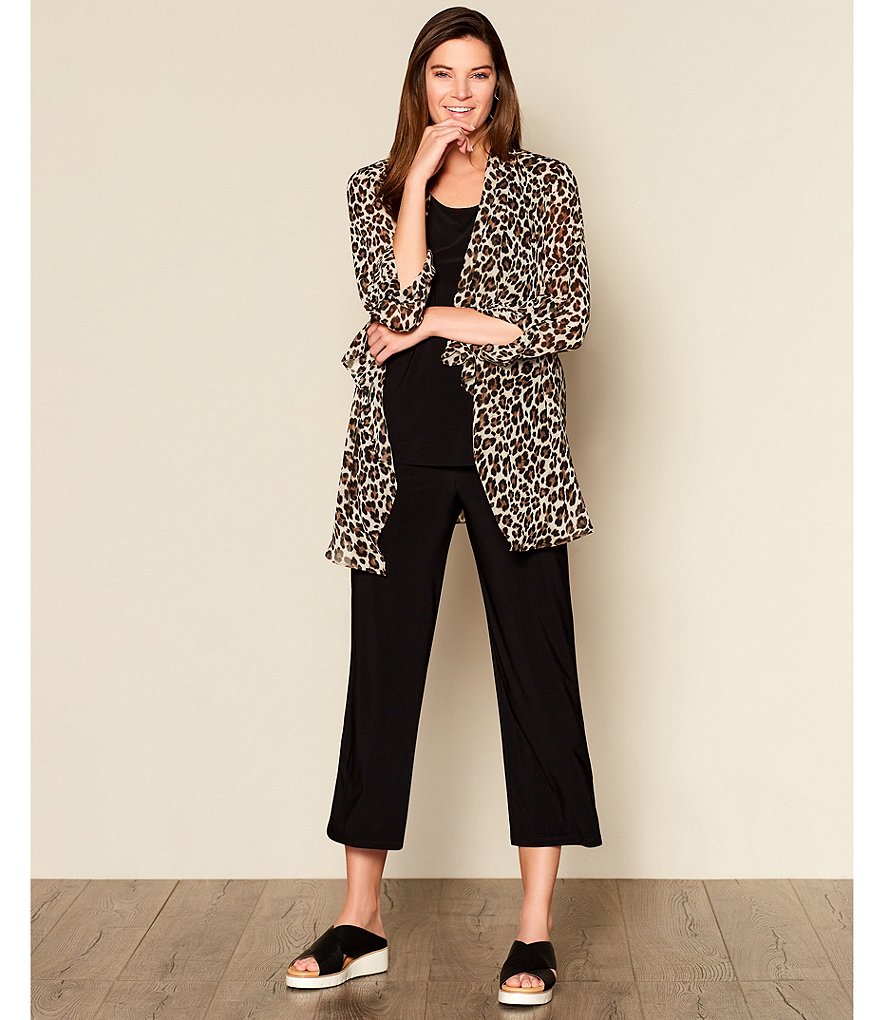 Investments Soft Separates Long Sleeve Lush Leopard Print Open-Front Jacket