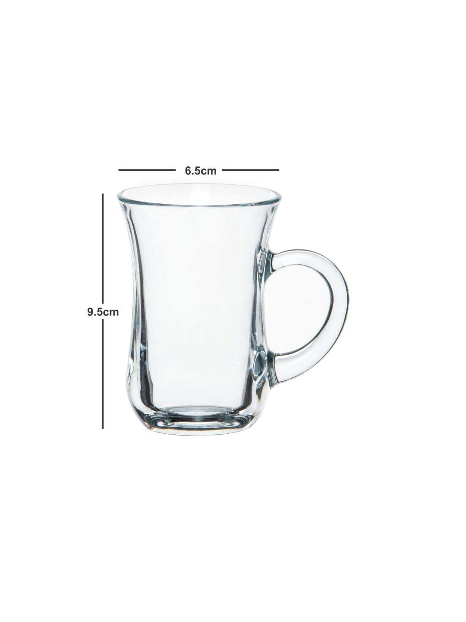 Pasabahce Keyif Transparent Glass Coffee Mug (0.14 L) - Set of 6