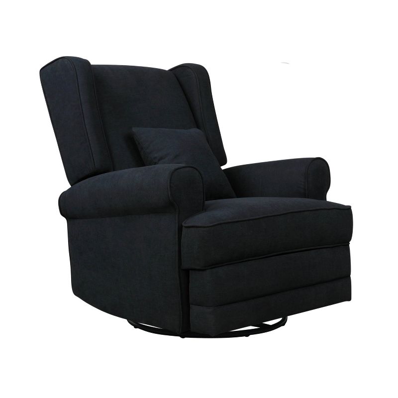 Evolur Melbourne Upholstered Wingback Swivel Glider - Gray