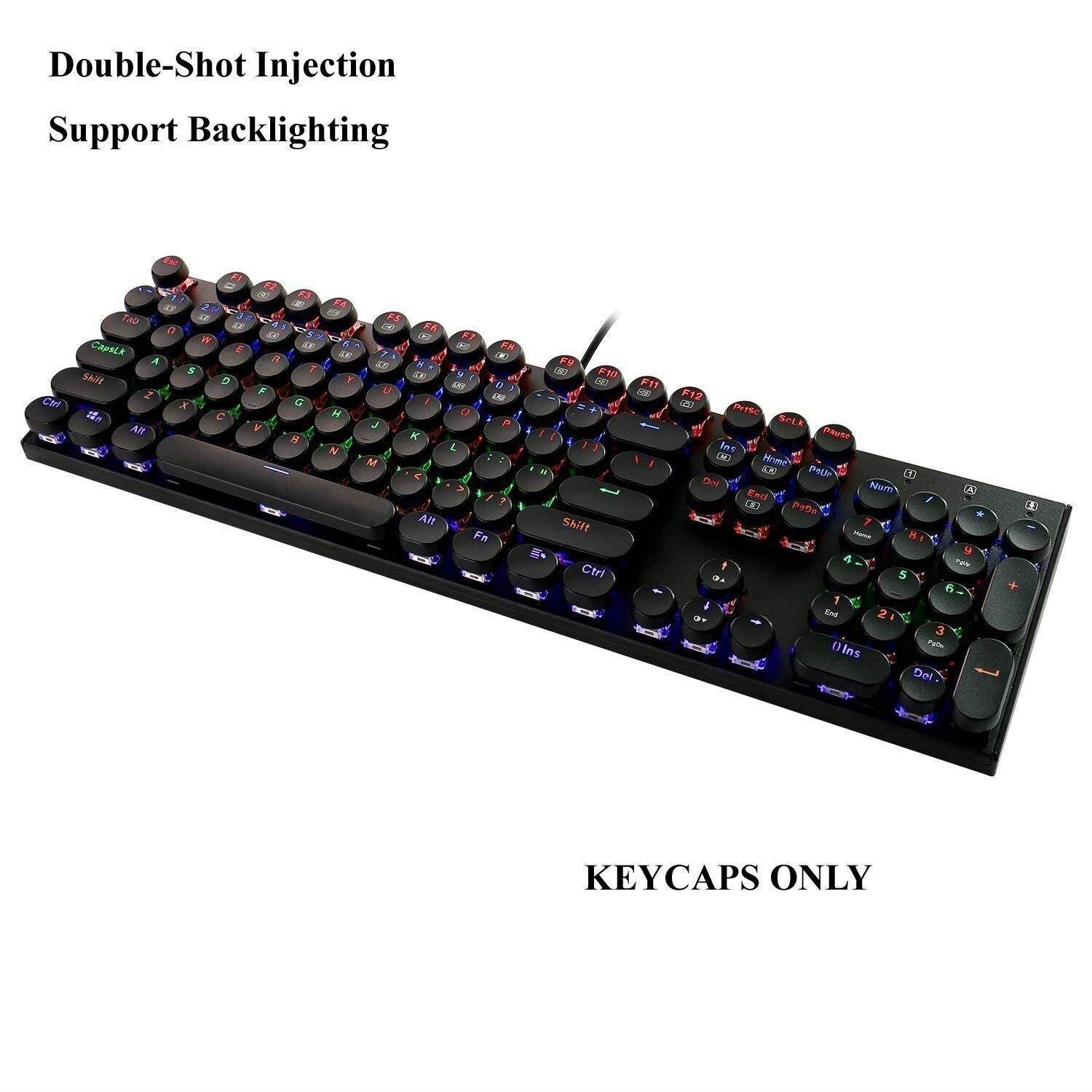 E-Element Keyboard Keycap 104 Double Shot Injection Backlit Keycaps for all Gaming Mechanical Keyboards Keycaps with Key Puller Black Color