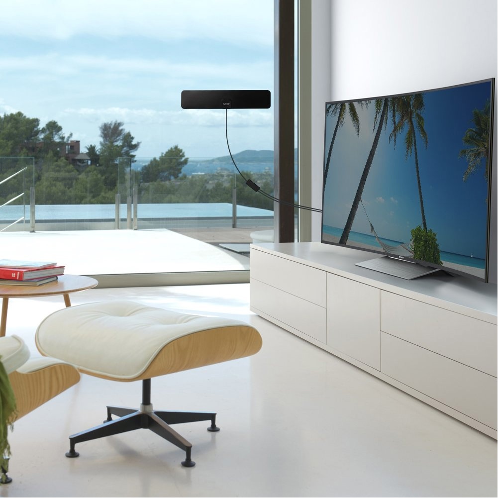ANTV Indoor TV Antenna with Table Stand 30 Mile Long Range 4K-Ready HDTV