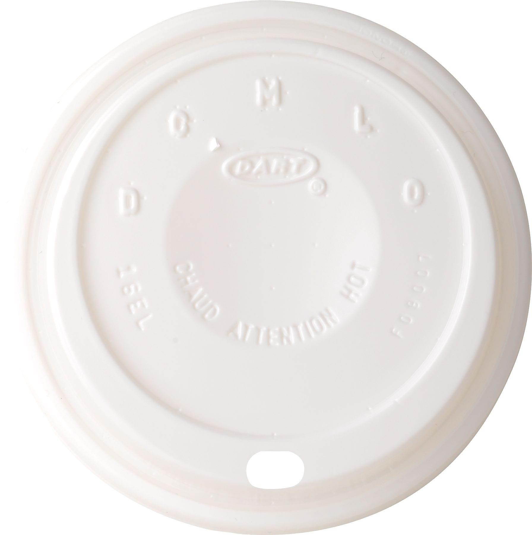 Dart 16EL Cappuccino Dome Sipper Lids, Fits 12-24oz Cups, White, 1000/Carton, 1 Carton