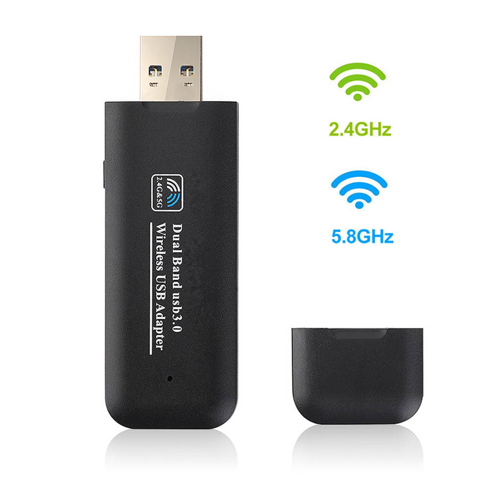 Hannord 1200Mbps USB WiFi Mini Network Adapter Dual Band AC 5.8GHz/866Mbps 2.4GHz/300Mbps USB 3.0 WiFi Adapter for Desktop Laptop PC with Windows XP/7/8/8.1/10 Linux Mac OS