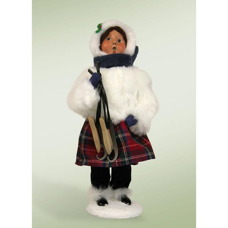 Byers Choice 10" Snow Day Fun Kids Holding Skates Girl Christmas Figure