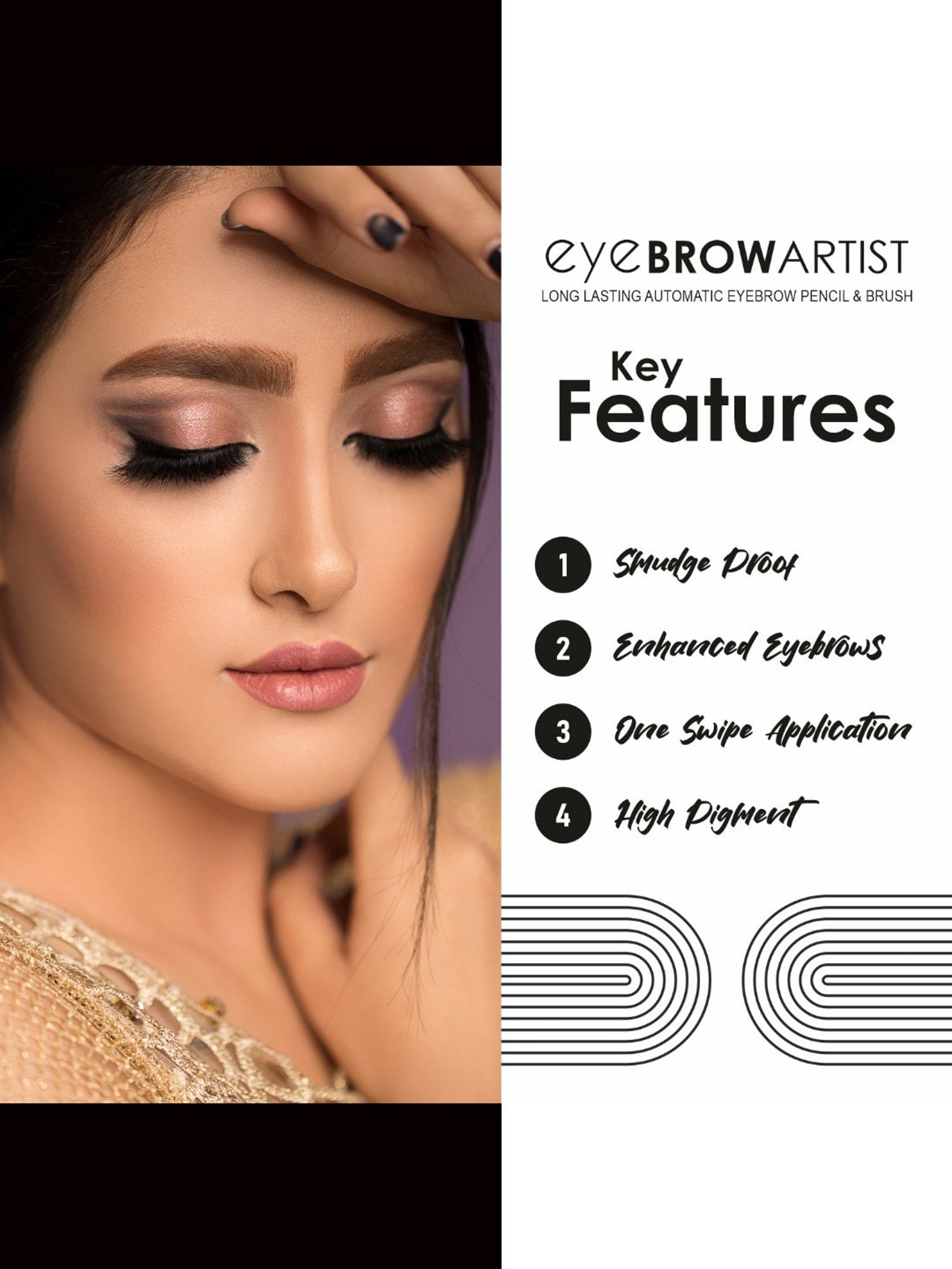 Half N Half Eye Brow Artist Long Lasting Automatic Eyebrow Pencil & Brush 003 Dark Brown - 4 gm