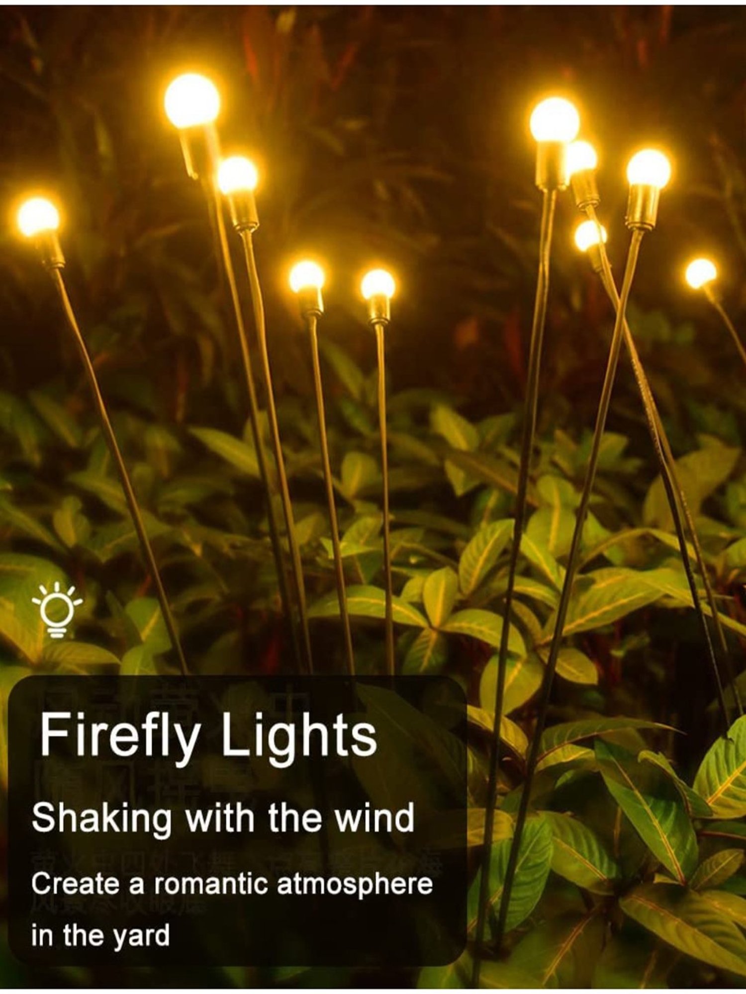 Xergy 8LED Solar Garden Lights Pack of 2 (Warm White)