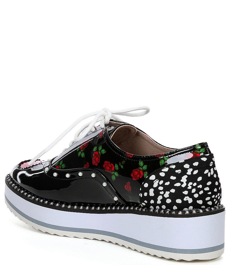 Betsey Johnson Marti Heart Floral Platform Sneakers