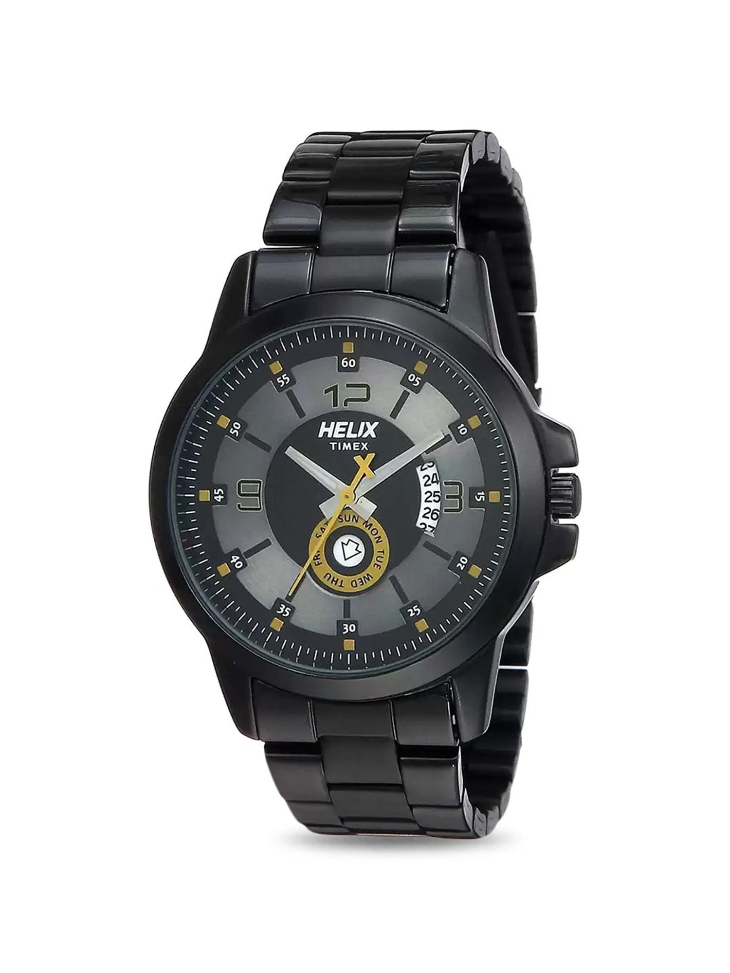 Helix By Timex Black Round Dial Analog Stainless Steel Men Watch - TW023HG20